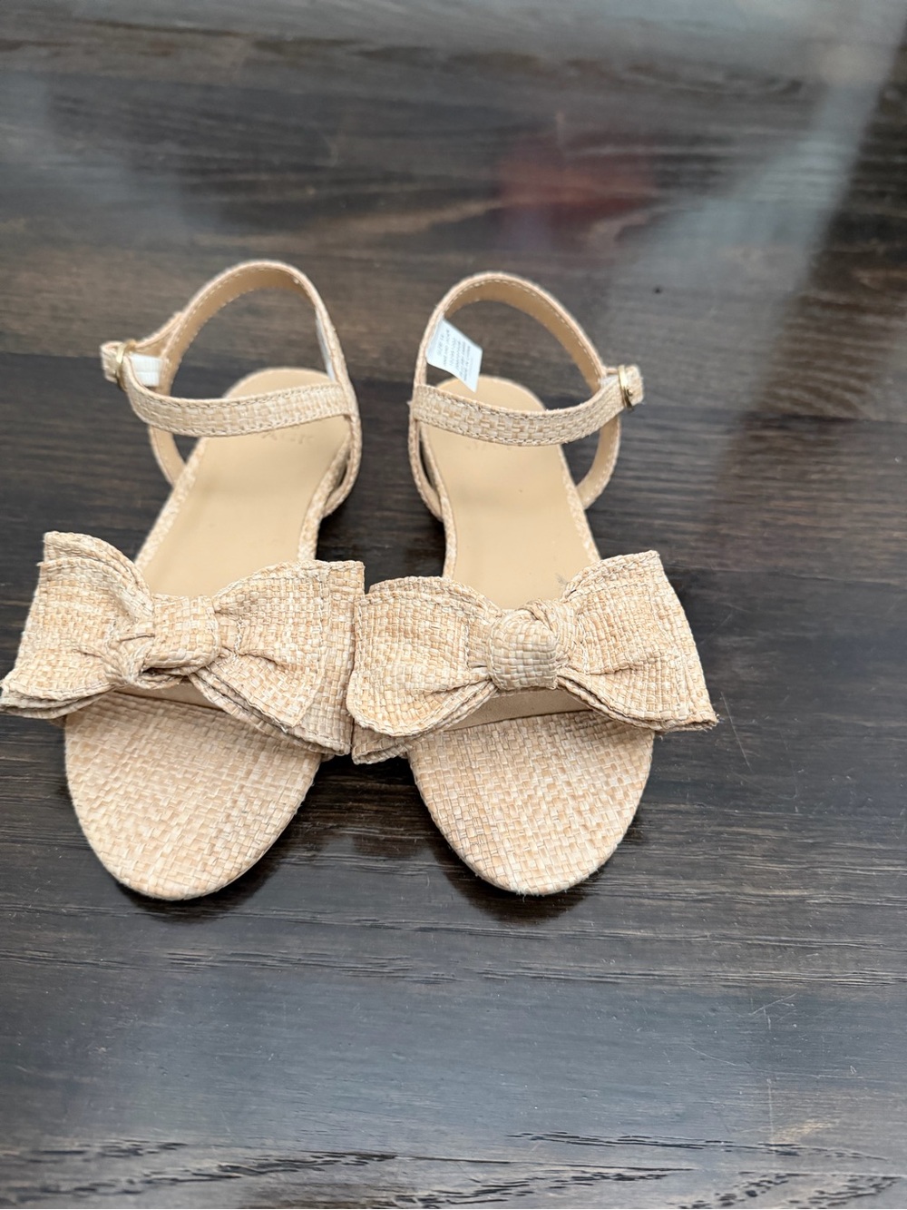 Janie and Jack Beige Bow Sandals for Kids